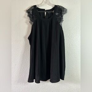 Women’s Torrid Black Tunic Blouse Delicate Sleeves 5X Whimsy Goth Romantic